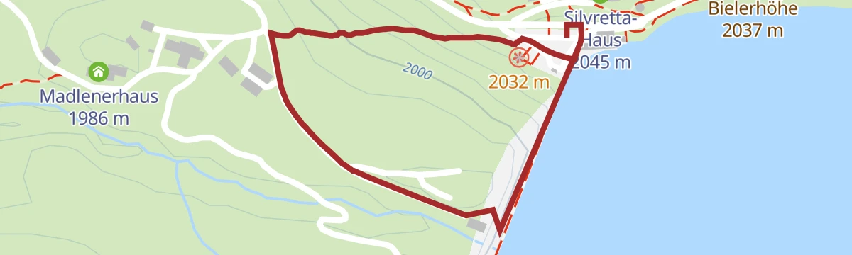 Route map: Klettersteig Silvrettasee